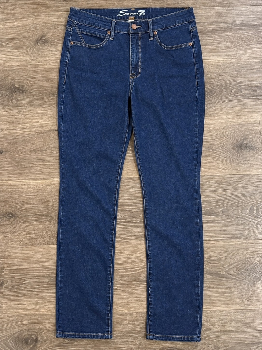 Seven7 Women's Dark Blue Slim Straight Jeans
